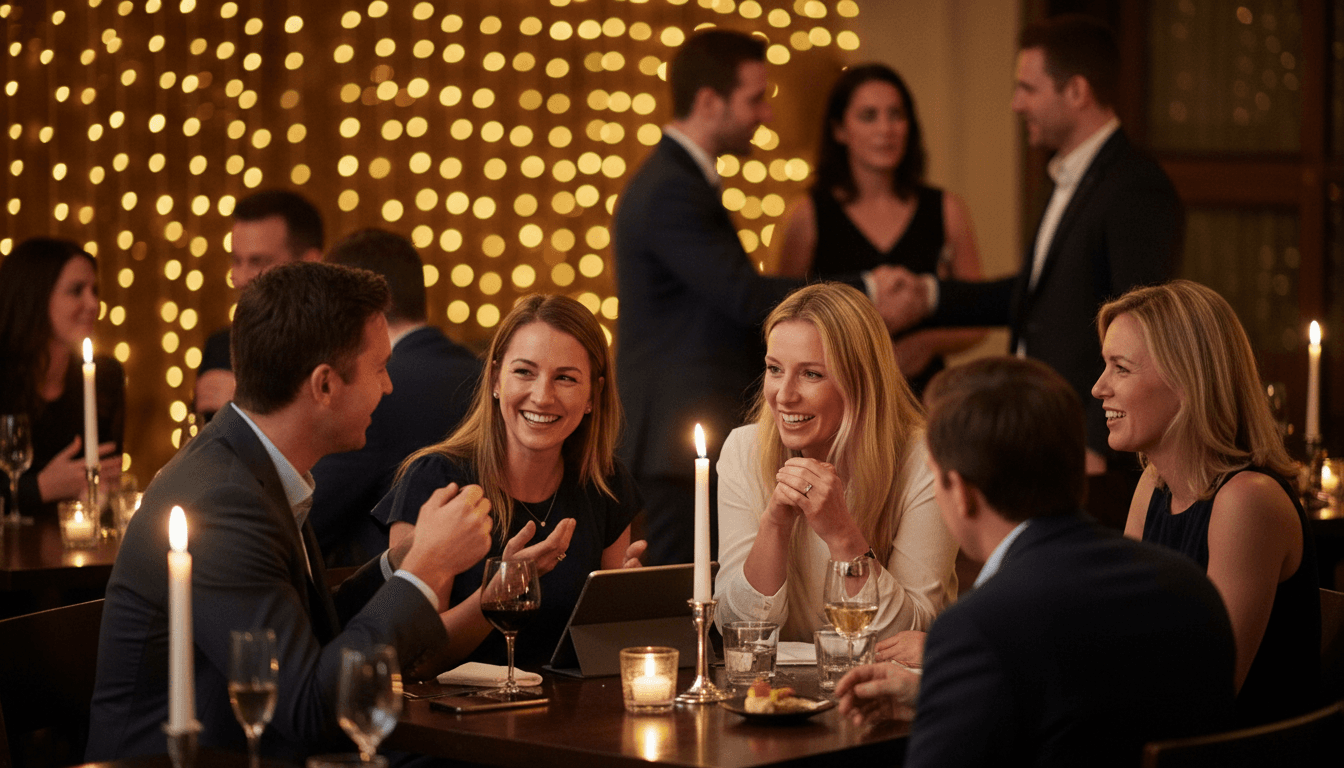Healthcare founders and investors networking at private event