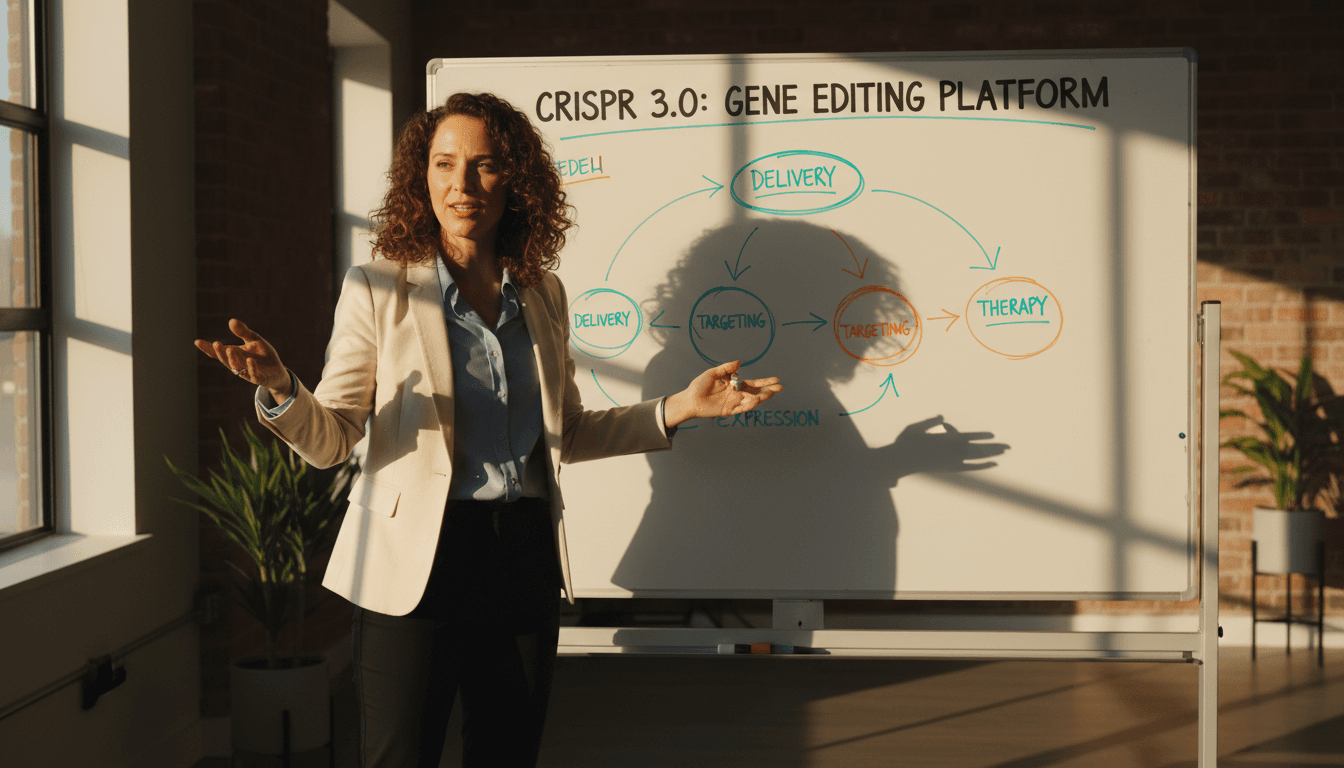 Founder presenting healthcare innovation concept