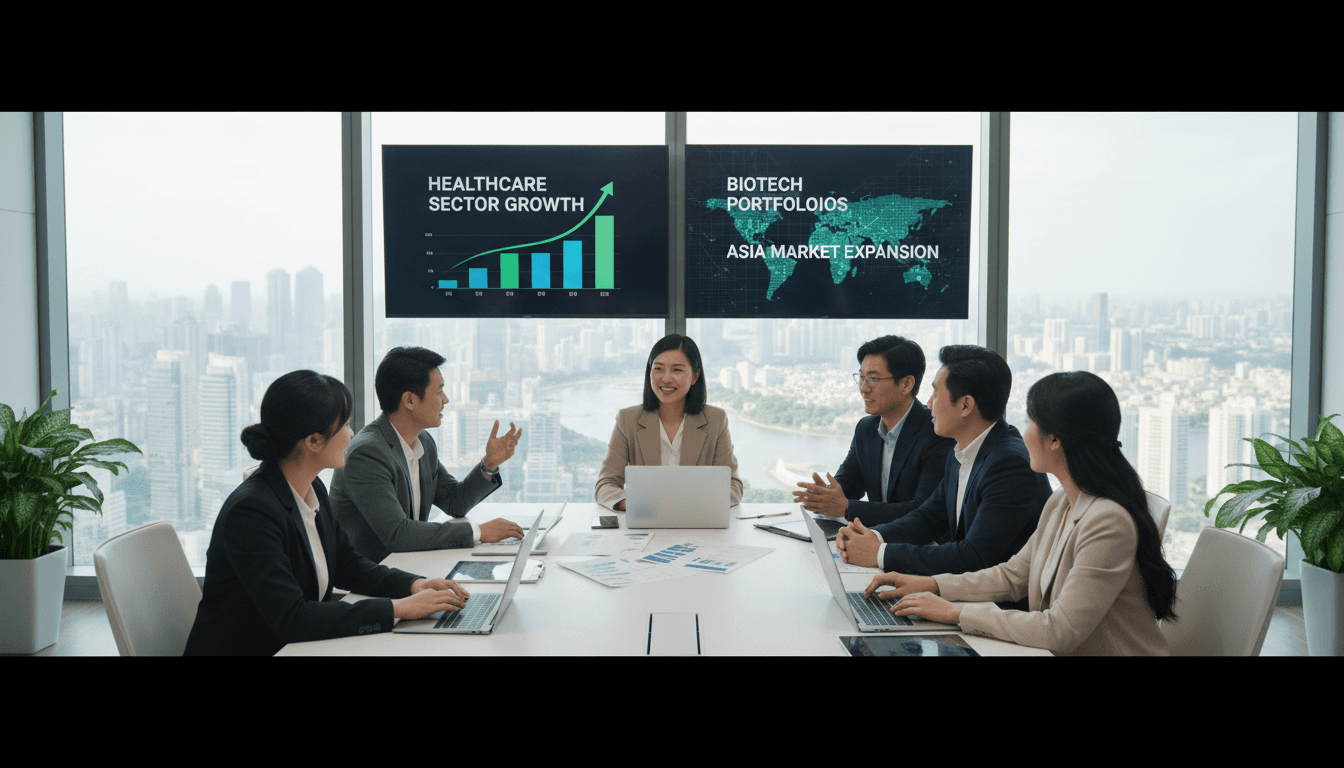 Healthcare founder pitching to investor in professional meeting